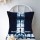 Dark Blue Straight & Skew Line Shibori Indigo Throw Pillow Case 16x16 Inch