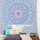 Turquoise Blue Dahlia Bohochic Mandala Wall Tapestry Bedspread