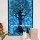 Turquoise Multi Tie Dye Desert Dry Tree Cotton Fabric Poster Wall Art