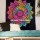 Black Multi Twin Rangoli Rainbow Mandala Tie Dye Wall Tapestry