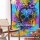 Multi Colorful Psychedelic Skull Tapestry Wall Hanging