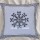 Blue Snowflake Block Printed Cotton Pillow Cover 16X16