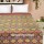 Brown Multi Rainbow Patterned Kantha Bedspread Quilt Throw