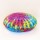 Multicolor Tie Dye Peacock Wings Mandala Cotton Round Floor Pillow Cover