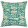 24" Sea Green Multi Handmade Kantha Work Cotton Cushion Throw Pillow