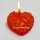 Valentine Gift Set of Red Floral Design Heart Shape Candles Set of 2