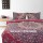 Maroon 3D Star Medallion Duvet Covers with Set of 2 Pillow Covers