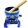 Blue Tibetan Characters Painted Singing Bowl with Wooden Striker & Cushion