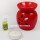 Red Flower Carved Oil Burner Diffuser Set with Aroma Oil & Tea Light