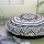 Black & White Rangoli Mandala Cotton Round Floor Pillow Cover