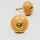 Solid Mustard Yellow Color Round Shape Ceramic Dresser Knobs Set Of 2