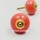 Solid Peach Color Round Shape Ceramic Dresser Knobs Set of 2