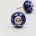 Blue Flower Hand Painted Ceramic Cabinet Knobs Set of 2