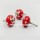 Red Polka Dots Decorative Ceramic Drawer Knobs Set of 2