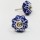 Blue Floral Hand Painted Decorative Ceramic Dresser Knobs Set of 2