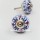 Blue Decorative Bohochic Floral Ceramic Dresser Knobs Set Of 2 