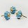 Solid Teal Decorative Ceramic Dresser Knobs Set of 2