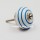 White & Blue Circle Design Decorative Ceramic Knobs Set of 2