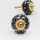 Black Rangoli Hand Painted Ceramic Knobs, Set of 2