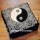 Black & White Yin-Yang Peace on Earth Mandala Square Floor Pillow Cover, Bohemian Dog Bed