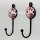 Hand Painted Ceramic Round Key Hooks Set of 2