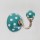 Teal and White Polka Dots Ceramic Wall Hook