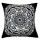 Black & White Pom Pom New Floral Mandala Throw Pillow Cover