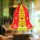 Yellow & Red Decorative Fabric Pendant Lantern Lamp