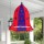 Red & Blue Fabric Cloth Pendant Lantern Lamp