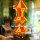 Orange & Yellow Multi Boho Chic Fabric Lantern Ceiling Lamp