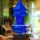 Decorative Blue Fabric Cloth Lantern 10 Inch