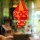 Orange & Red Boho Indian Fabric Lantern Lamp 9 Inch