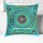 Turquoise Bohemian Mirror Circle Square Throw Pillow Cover 16X16 Inch