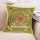Green Mirror Embroidered Round Circle Indian Cotton Throw Pillow Cover 16X16 Inch