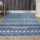 Indigo Blue Geometric Cotton Area Rug 4X6 Ft