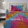 Multi Colorful Boho Hippie Mandala Duvet Cover with One Pillow Sham