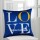 Romantic Heart Love Blue Square Throw Pillow Cover
