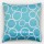 Turquoise Freehand Circles Decorative Throw Pillow Cover, Cushion Cover