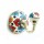 Red & Blue Flower Paint Bohemian Decorative Ceramic Wall Hook