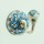 Blue Floral Paint Bohemian Ceramic Wall Hook