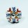 Red & Blue Floral Decorative Ceramic Round Cabinet Knob Set