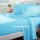 Baby Blue Hypoallergenic 4Pc Cotton Bed Sheet Set 1 Flat Sheet, 1 Fitted Sheet and 2 Pillowcases