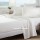White 4Pc Cotton Bed Sheet Set 1 Flat Sheet, 1 Fitted Sheet and 2 Pillowcases 300TC