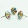 Flower Leaves Paint Decorative Ceramic Drawer Knob Set