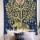 Blue & Gold Asian Elephant Under Tree Tapestry Wall Hanging