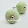 Green Floral Hand Carved Indie Boho Round Ceramic Drawer Knob Set of Two