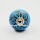 Decorative Blue Flower Shaped Round Ceramic Cabinet Knob Set of 2