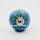 Decorative Blue Flower Shaped Round Ceramic Cabinet Knob Set of 2