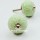 Green Flower Carved Decorative Round Ceramic Cabinet Knob Set of 2