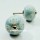 Grey Flower Carved Ceramic Cabinet Knob Set of 2